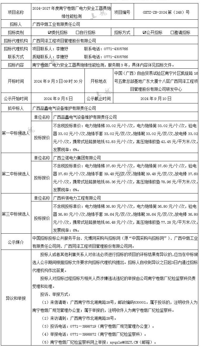 广西中烟工业有限责任公司2024-2027年度南宁卷烟厂电力安全工器具绝缘性能检测（项目编号：gxtz-zb-2024第（248）号）中标候选人公示_01.jpg